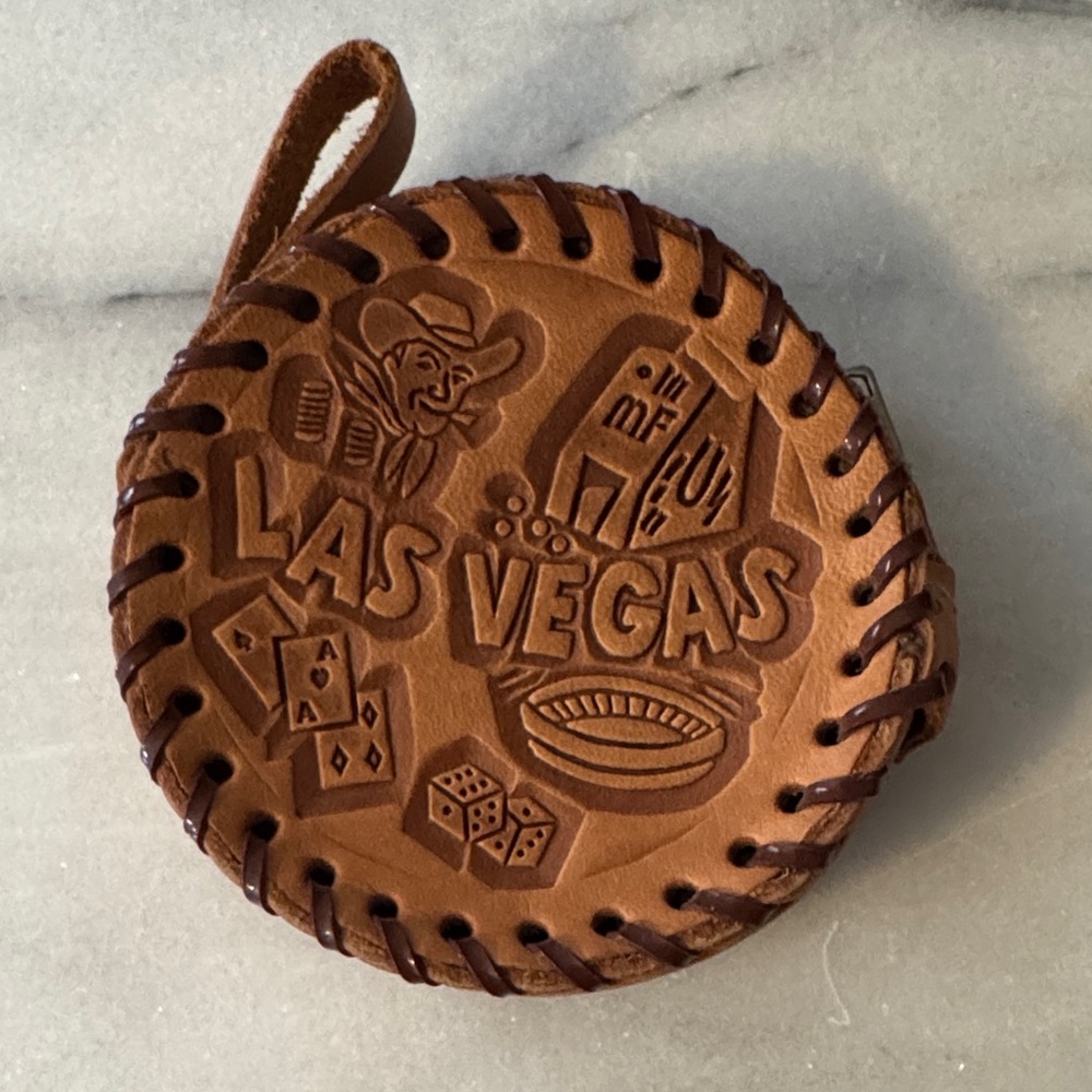 Las Vegas/Liberty Coin Embossed Leather Coin Purse